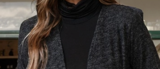 Wrapped in Comfort Cardi CHARCOAL