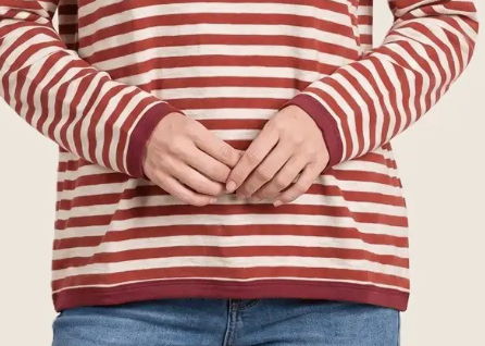 Autumn Stripe Henley RUST