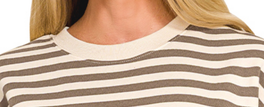 Stripe Society Luxe Sweatshirt COCOA