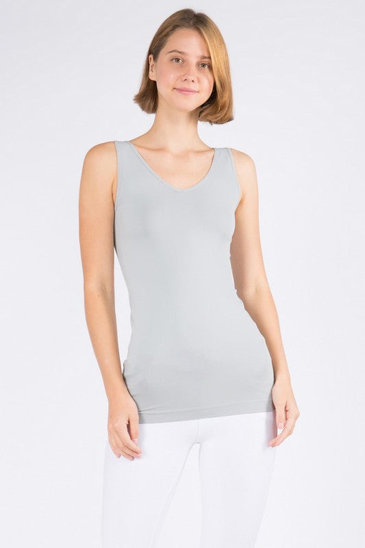 Reversible V or U Neckline Seamless Tank GREY