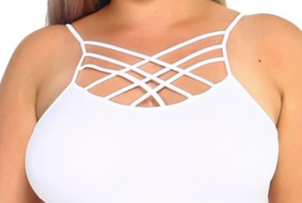 Triple Criss-Cross Front Cami WHITE