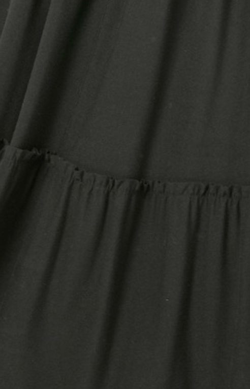Tiered Ruffle Maxi Skirt BLACK