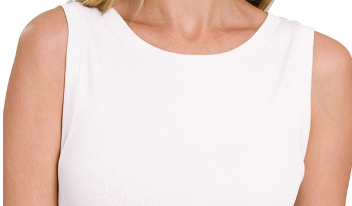 Cropped Seamless Tank WHITE