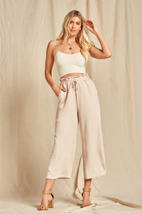Solid Plisse Pants TAUPE