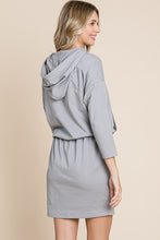Load image into Gallery viewer, Hoodie 3/4 Sleeve Dress GREY
