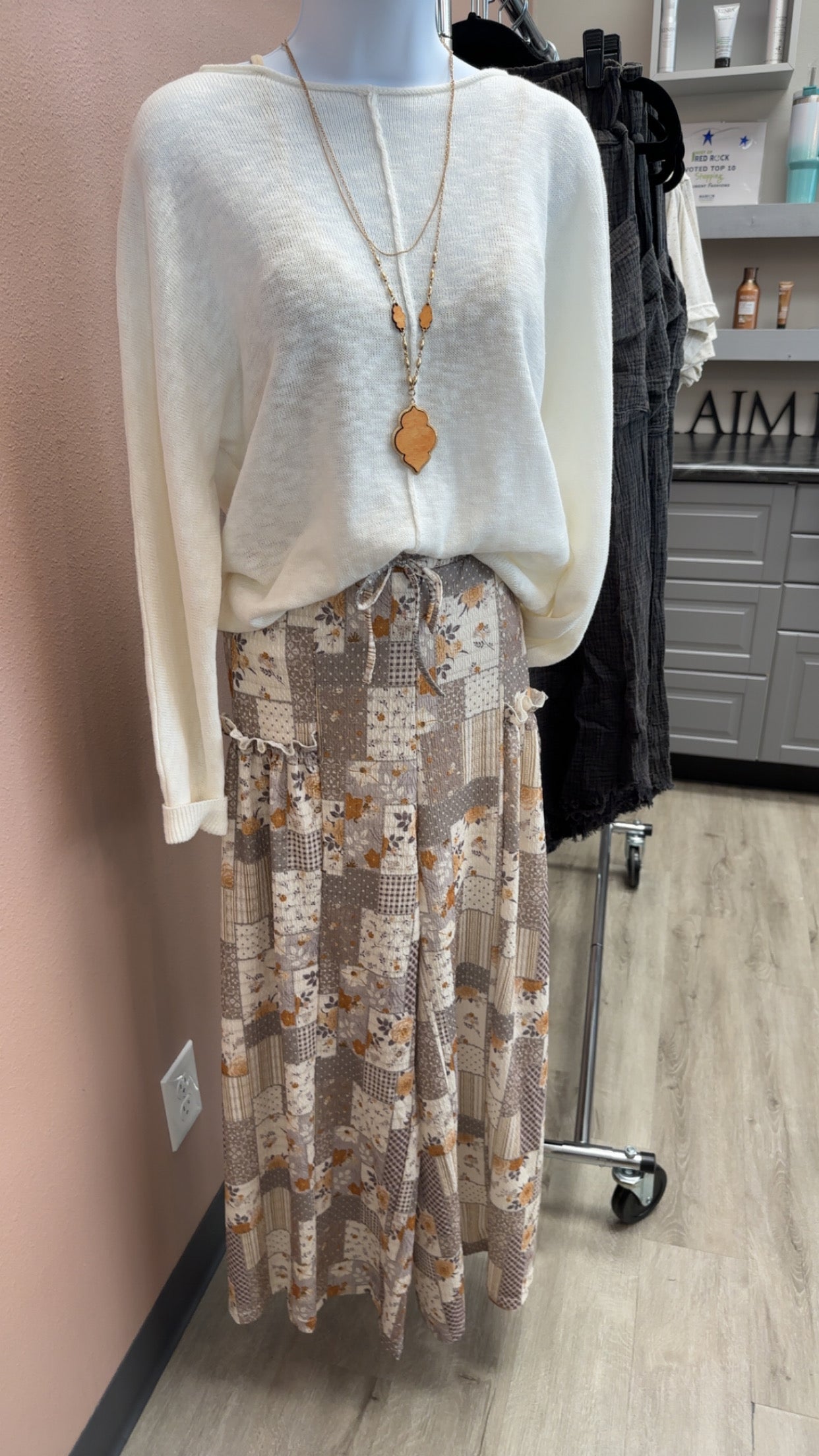 Patchwork Textured Wide Leg