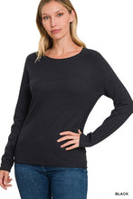 Load image into Gallery viewer, Viscose Round Neck Sweater BLACK
