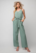 Load image into Gallery viewer, Soft Washed Twill Jumpsuit SAGE

