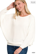 Load image into Gallery viewer, PS Ribbed Batwing Boat Neck IVORY
