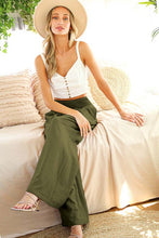 Load image into Gallery viewer, High Waist Smocked Pants OLIVE
