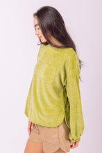 Load image into Gallery viewer, Pleated Soft Knit Top AVOCADO
