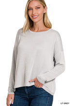 Load image into Gallery viewer, Ribbed Boat Neck Top GRAY
