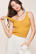 Load image into Gallery viewer, Jayde Ribbed Sweater Tank MUSTARD
