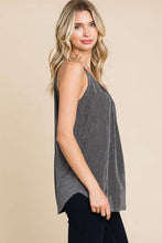 Load image into Gallery viewer, Front Pleat Detail Cami CHARCOAL
