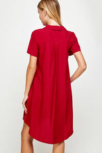 Load image into Gallery viewer, Tanya Button Down Curve Hem RED
