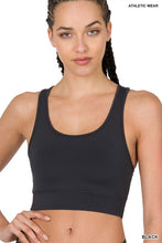 Load image into Gallery viewer, ATHLETIC RACERBACK PADDED BRA BLACK
