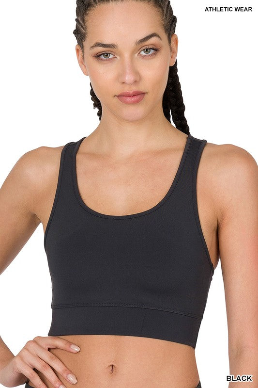 ATHLETIC RACERBACK PADDED BRA BLACK