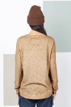 Load image into Gallery viewer, Raw Edge Washed Knit Top TAUPE
