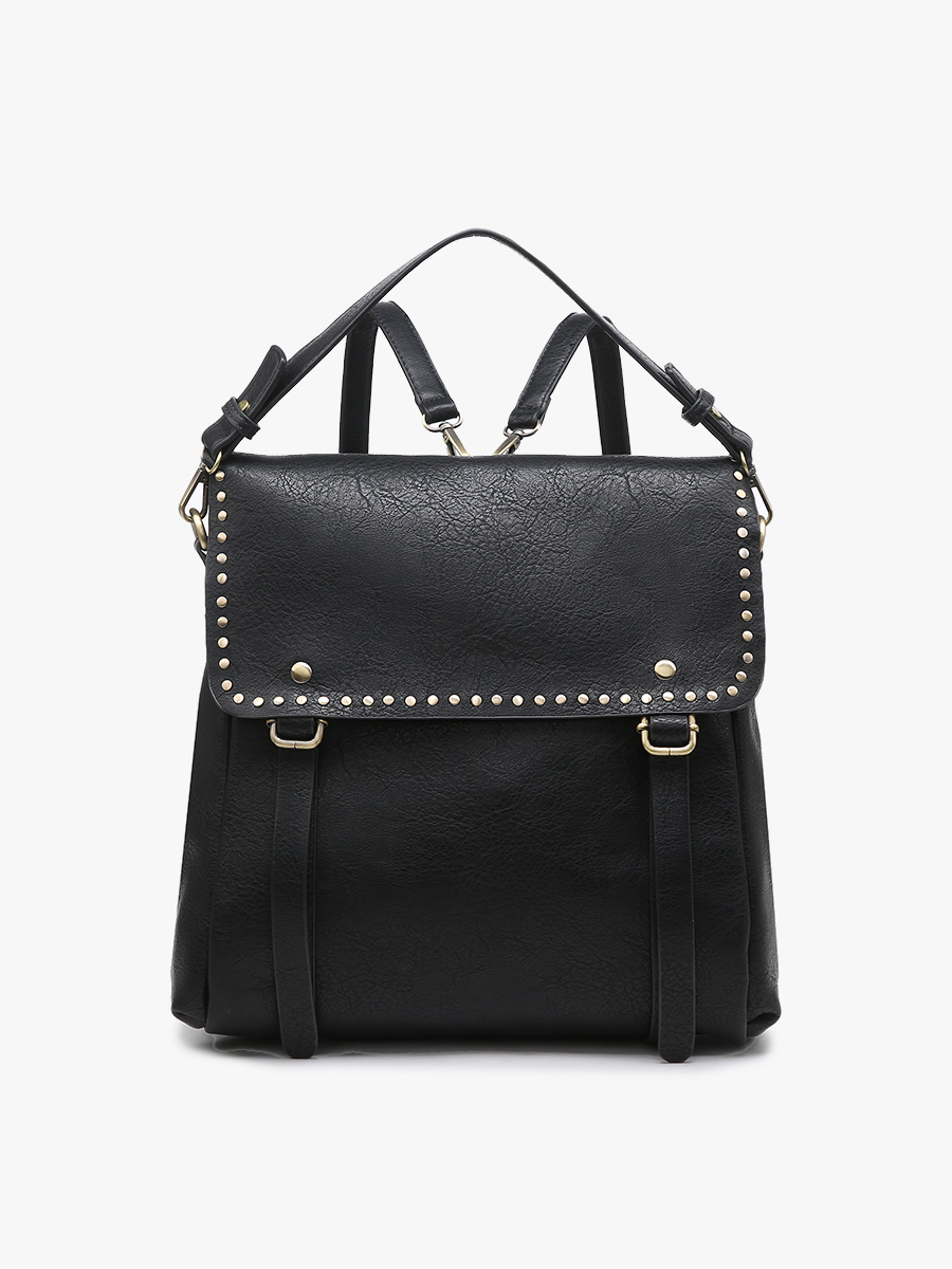 Indigo Backpack w/ Studded Details Black