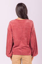 Load image into Gallery viewer, Pleated Soft Knit Top MAUVE
