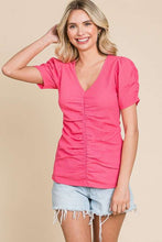 Load image into Gallery viewer, V Neck Ruching Top CANDY
