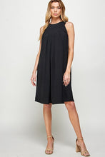 Load image into Gallery viewer, Anna Pleated A~Line Dress BLACK
