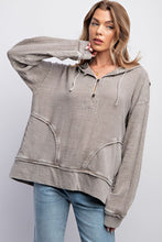 Load image into Gallery viewer, Mineral Wash Gauze Hoodie GREY
