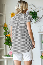 Load image into Gallery viewer, Gingham Print Ruffle Top BLACK
