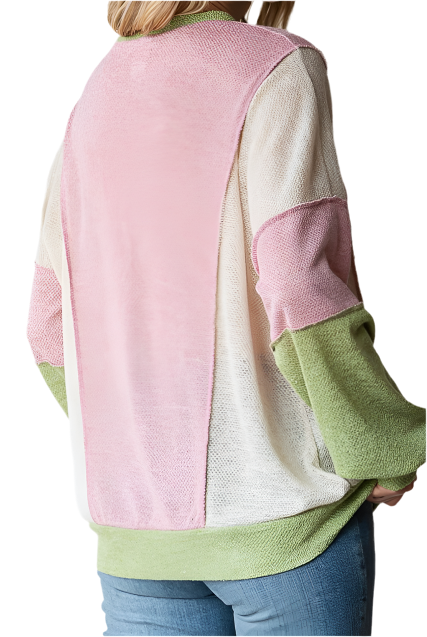 Sierra Color Block Knit BLUSH