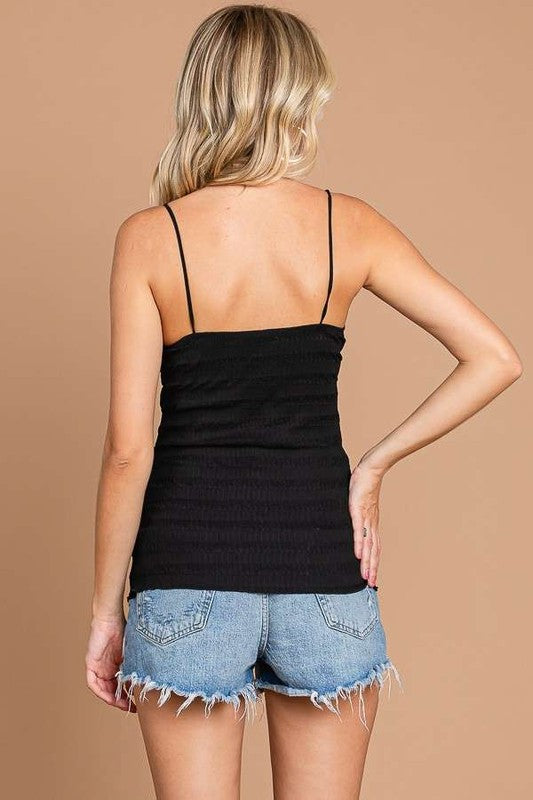 Scoop Neck Fitted Camisole BLACK