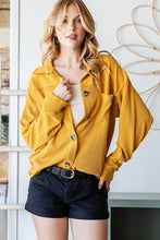 Load image into Gallery viewer, Ribbed Button Jacket MUSTARD
