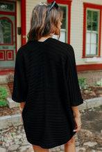 Load image into Gallery viewer, Ribbed Open Front Knit Cardigan BLACK
