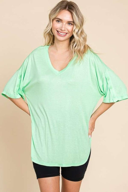 Exposed Seam Button Detail MINT