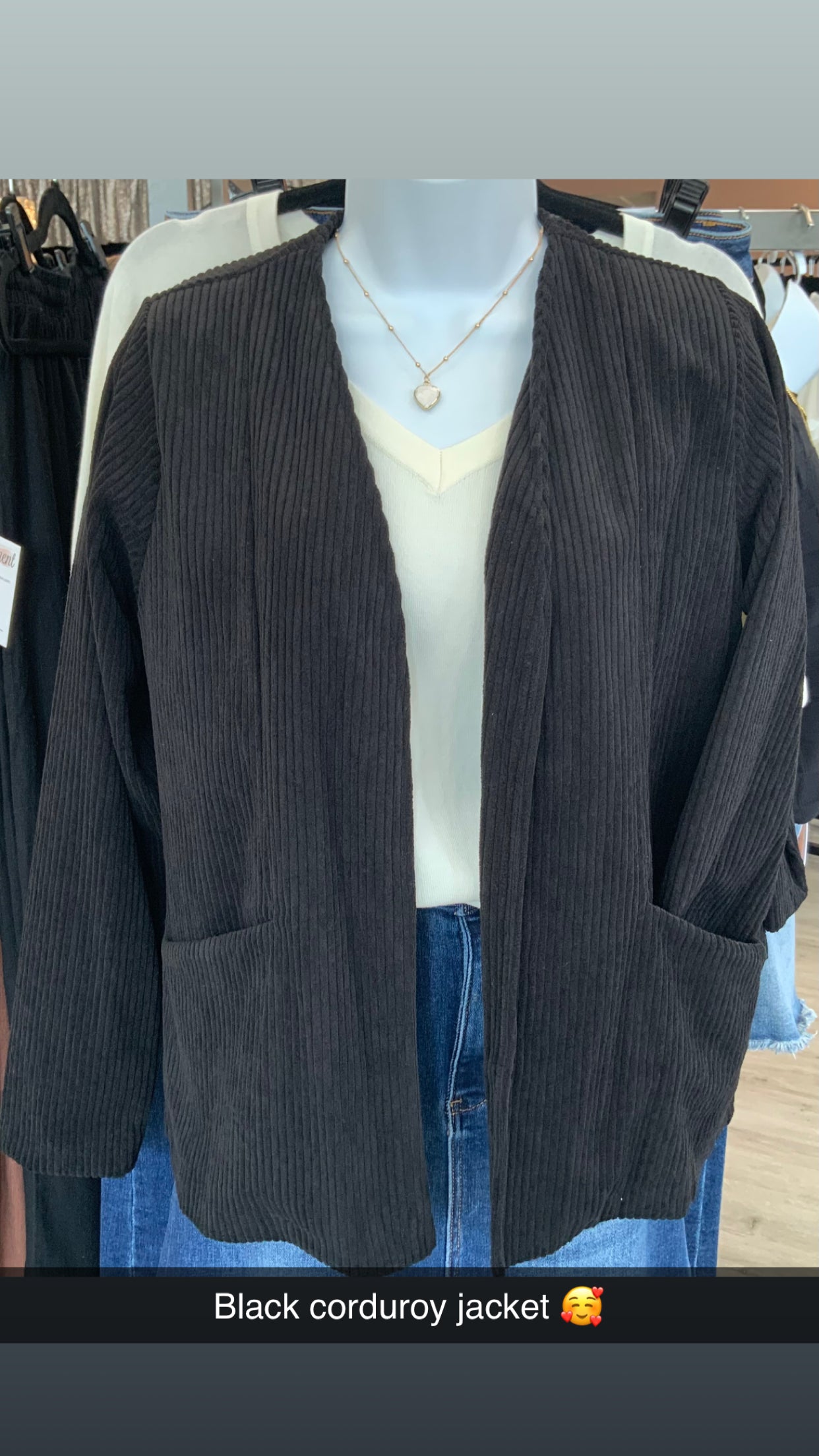 Corduroy Ribbed Jacket BLACK