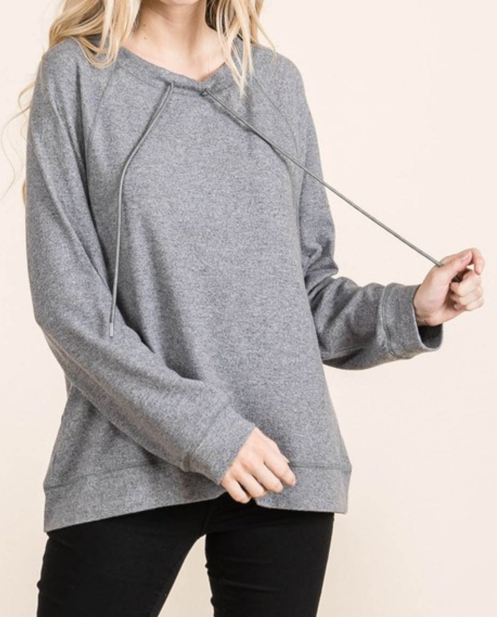 Soft Hacci Brushed Pullover GRAY