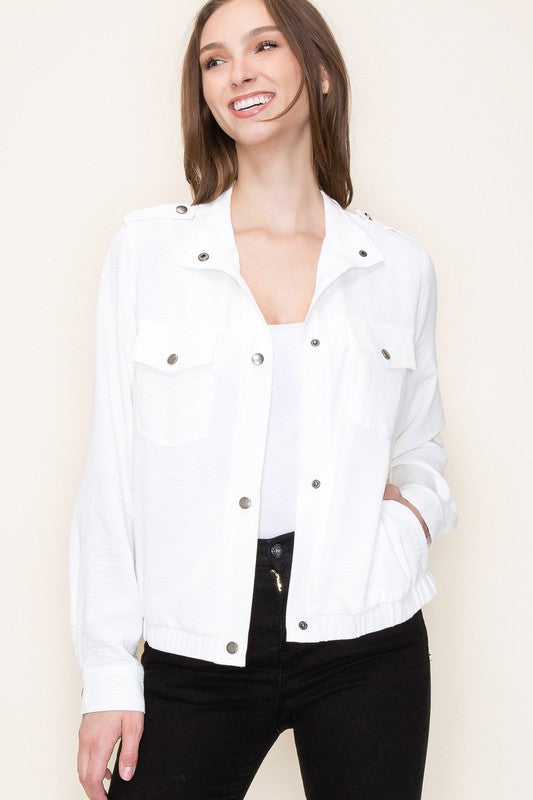 Classiest Snap Jacket WHITE