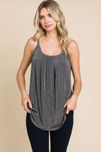 Load image into Gallery viewer, Front Pleat Detail Cami CHARCOAL

