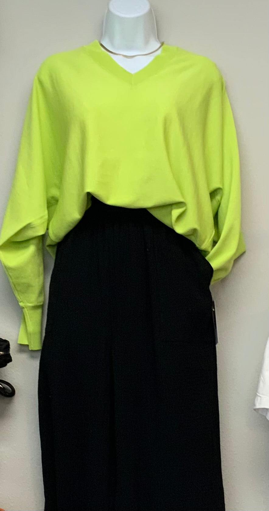V~neck LightWeight Sweater CHARTREUSE
