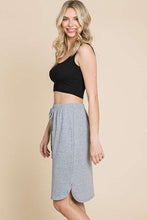 Load image into Gallery viewer, Knee Length Drawstring Skirt GRAY
