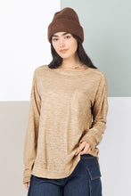 Load image into Gallery viewer, Raw Edge Washed Knit Top TAUPE
