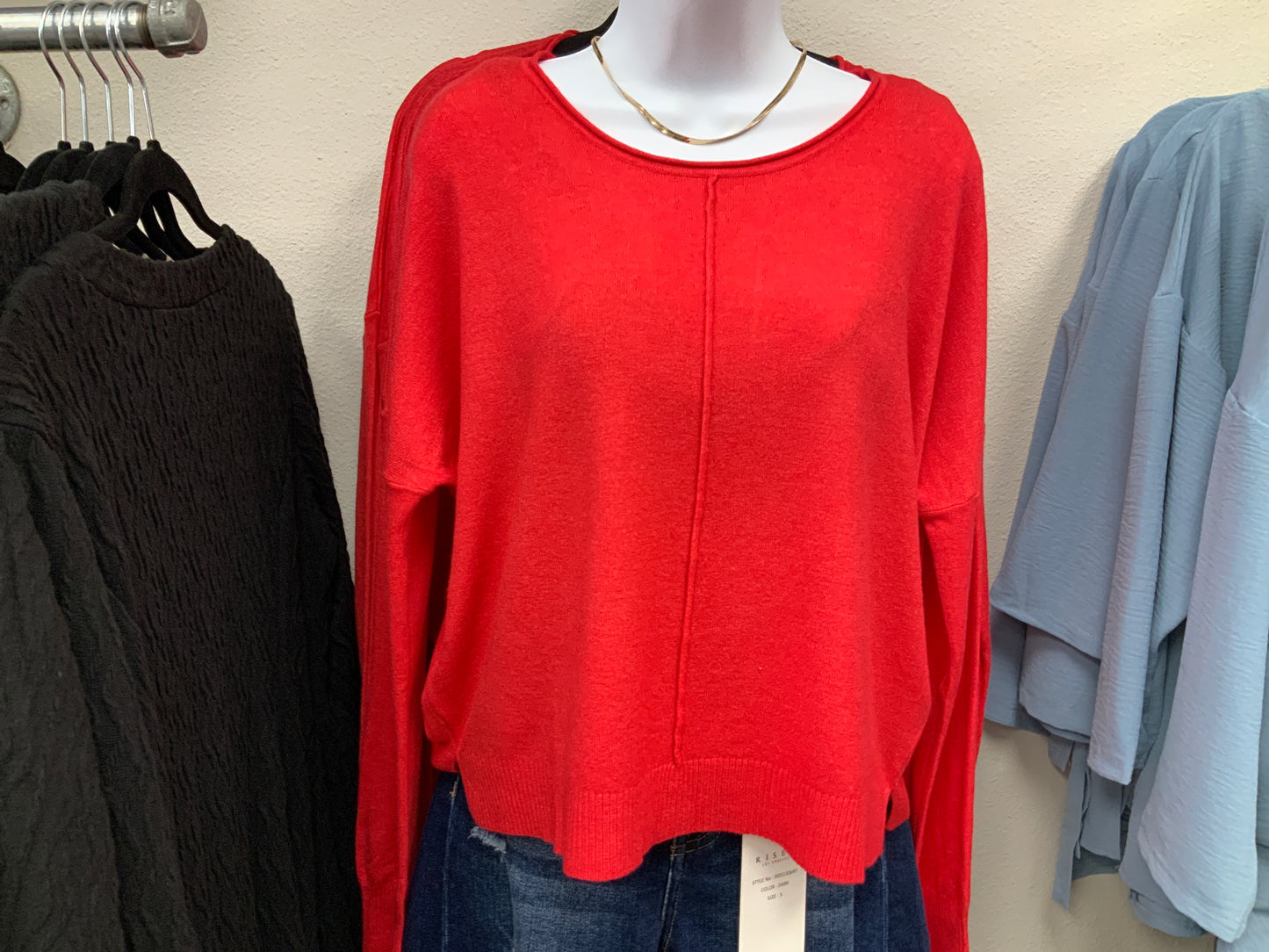 Viscose Front Seam Sweater RED