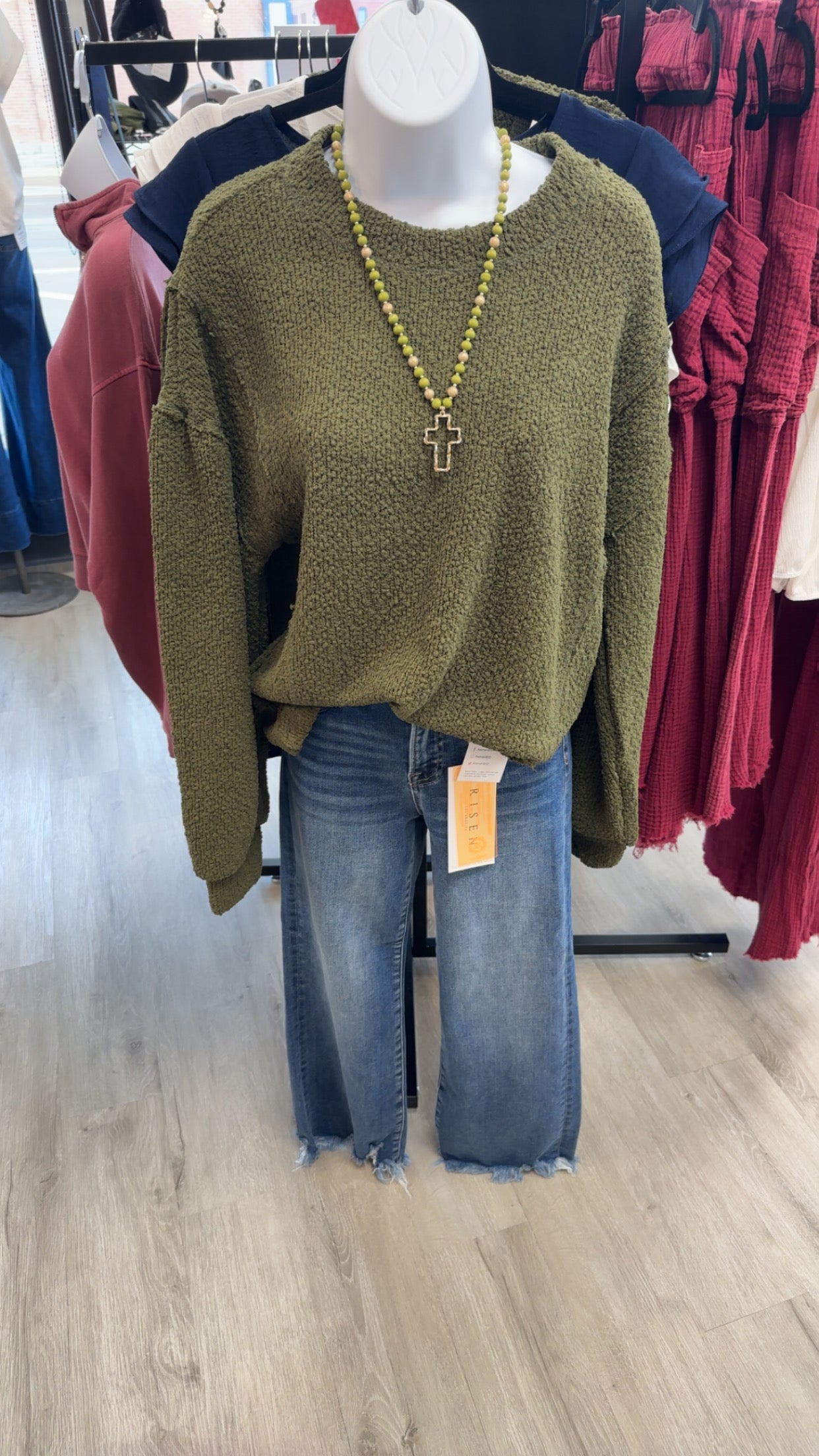 Oversized Textured Knit OLIVE