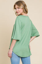 Load image into Gallery viewer, Kenna Rib Knit Button Down GREEN
