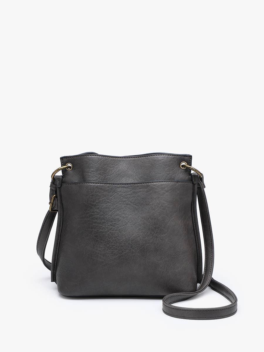 Sutton Distressed 3 Compartment Crossbody Grey