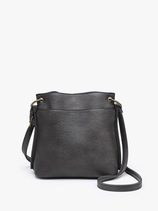 Sutton Distressed 3 Compartment Crossbody Grey