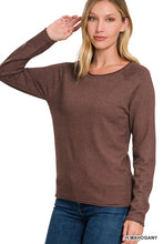 Load image into Gallery viewer, Viscose Round Neck Sweater MAHOGANY
