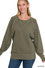 Load image into Gallery viewer, French Terry Pullover With Pockets DK OLIVE
