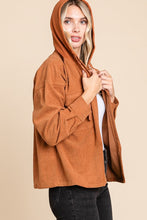 Load image into Gallery viewer, Corduroy Hooded Shacket CAMEL
