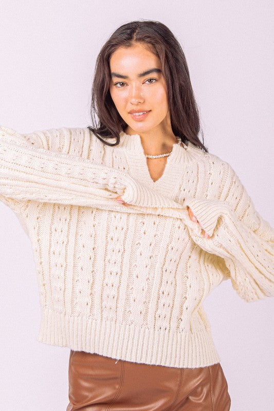 Cable Knit Cozy Sweater CREAM