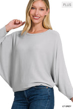 Load image into Gallery viewer, PS Ribbed Batwing Boat Neck GREY
